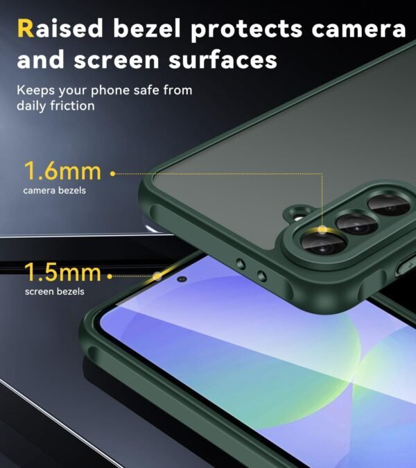 ivoler Púzdro pre Samsung Galaxy A36 5G s 2 kusmi tvrdeného skla, [vojenský štandard] odolné proti nárazom [ochrana fotoaparátu], púzdro na mobil, matná priehľadná zadná strana odolná proti odtlačkom prstov