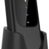 Mobilný telefón Funker C150 Comfort 4G s podporou 4G a VoLTE, s odklápacím krytom, určený pre seniorov, veľké tlačidlá, jednoduché ovládanie, tlačidlo SOS, USB-C, 3 priame pamäťové miesta, 2000 kontaktov, nabíjací stojan, čierna farba