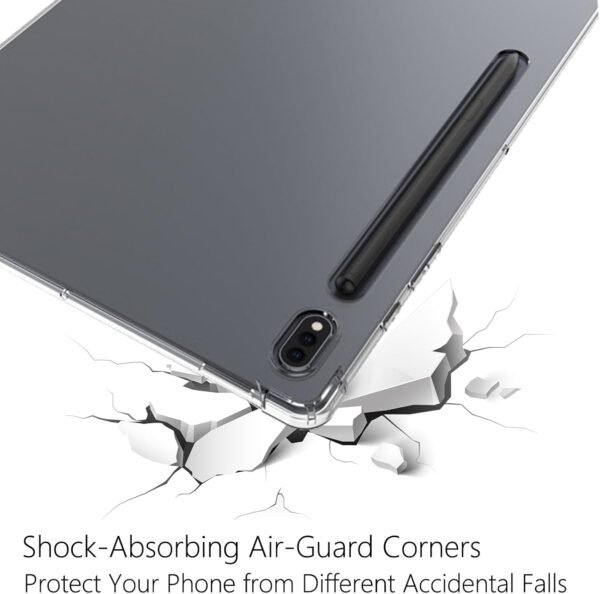 61lOdLqqaAL._AC_SL1500_.jpg Puzdro pre Samsung Galaxy Tab S8+/Galaxy Tab S8 Plus/Tab S7 Plus/Tab S7 FE, ochranné puzdro, ľahké ochranné puzdro s pružným TPU krytom, priehľadná zadná strana, puzdro odolné proti nárazom