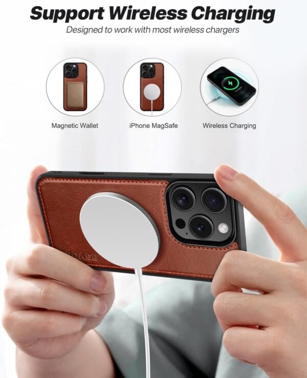 61lQqLDxeXL._AC_SL1200_.jpg Puzdro OCASE pre iPhone 16 Pro (2 v 1) – kožené puzdro odolné proti nárazom, odnímateľné magnetické puzdro, remienok na ruku, bezdrôtové nabíjanie, priehradka na karty, funkcia stojana, RFID ochrana proti krádeži