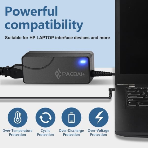 65 W nabíjací kábel a sieťový adaptér pre notebooky HP Pavilion x360 11, 14, 15, Envy x360 13, 15, 17, Elitebook 840, 850, G3, G4, ProBook 450, 650, G5, G6, Spectre X2, nabíjačka pre PC 19,5 V, 3,33 A, 4,33 A, 4,5 × 3,5, 0