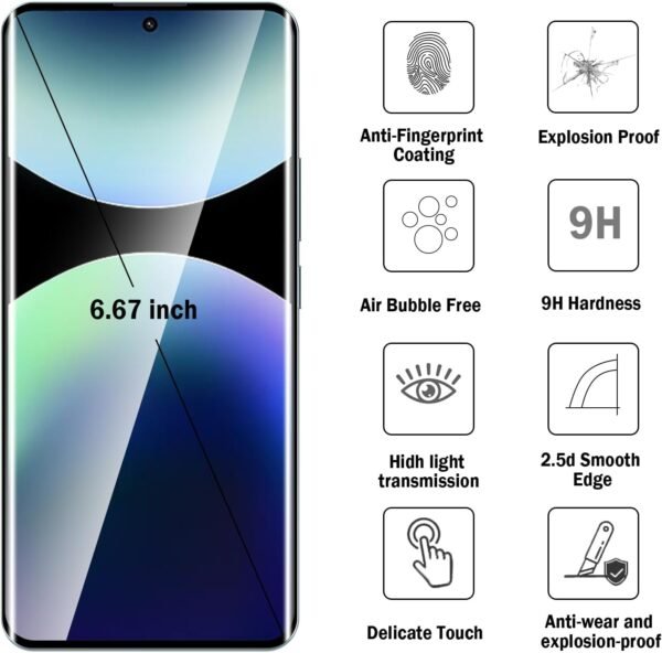 61rateQnKvL._AC_SL1500_.jpg 2+2 ks 3D ochranné sklo pre Xiaomi Redmi Note 14 Pro+/ Redmi Note 14 Pro Plus 5G, tvrdené sklo, ochranné sklo s otvorom pre kameru, tvrdosť 9H, ochrana proti poškriabaniu, bez bubliniek