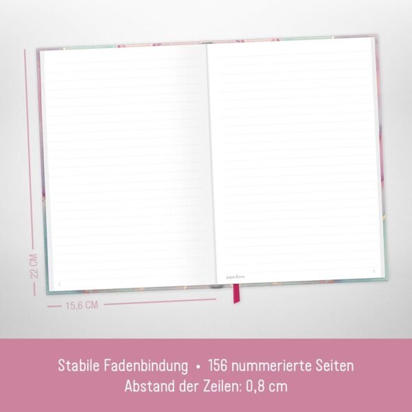 61u7vkc3E-L._AC_SL1500_.jpg Zápisník paper&you A5+ s linkami a gumičkou „Silky Pink“, 156 strán, 78 listov – ako denník, diár, zošit na poznámky – udržateľný a šetrný k životnému prostrediu