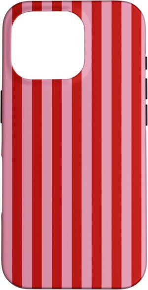 61xU0FRs7tL._AC_SL1500_.jpg Puzdro pre iPhone 16 Pro s roztomilými červenými a ružovými pruhmi, červené, fialové, fialové, ružový vzor