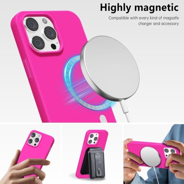 61xd3dj7a3L._AC_SL1500_.jpg oakxco pre iPhone 12 Pro Max – silikónové puzdro Magsafe, farebné, ultratenké puzdro Slim Case, jednofarebné puzdro na mobil pre dievčatá, magnetické indukčné nabíjanie, ochranné puzdro z matného silikónu