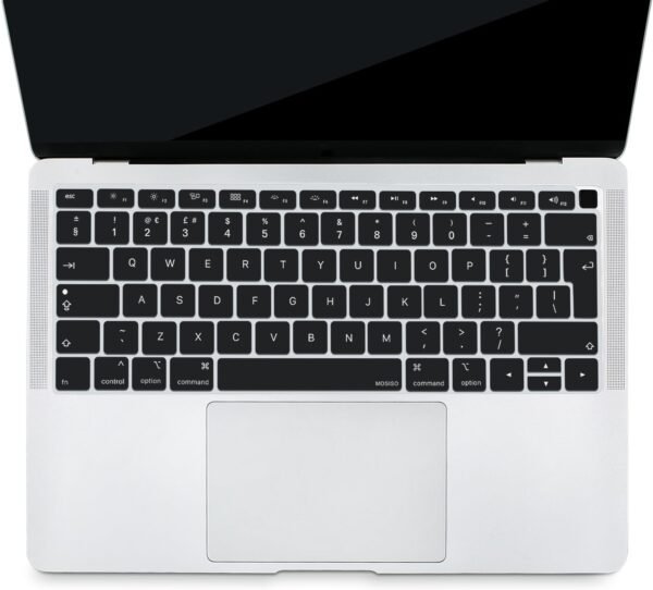 61xrayrBdpL._AC_SL1500_.jpg MOSISO Ochrana klávesnice kompatibilná s MacBook Air 13 palcov 2019, 2018 (A1932) s displejom Retina a Touch ID, vodotesné silikónové ochranné puzdro, čierne