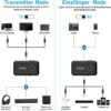 61zREFhzIUL._AC_SL1000_.jpg YMOO Bluetooth 5.3 adaptér pre TV/lietadlo na slúchadlá, 2 v 1 Bluetooth vysielač a prijímač s APTX-II, Bluetooth vysielač s 3,5 mm konektorom, rozbočovač 2 na TV audio do reproduktora, 22 hodín