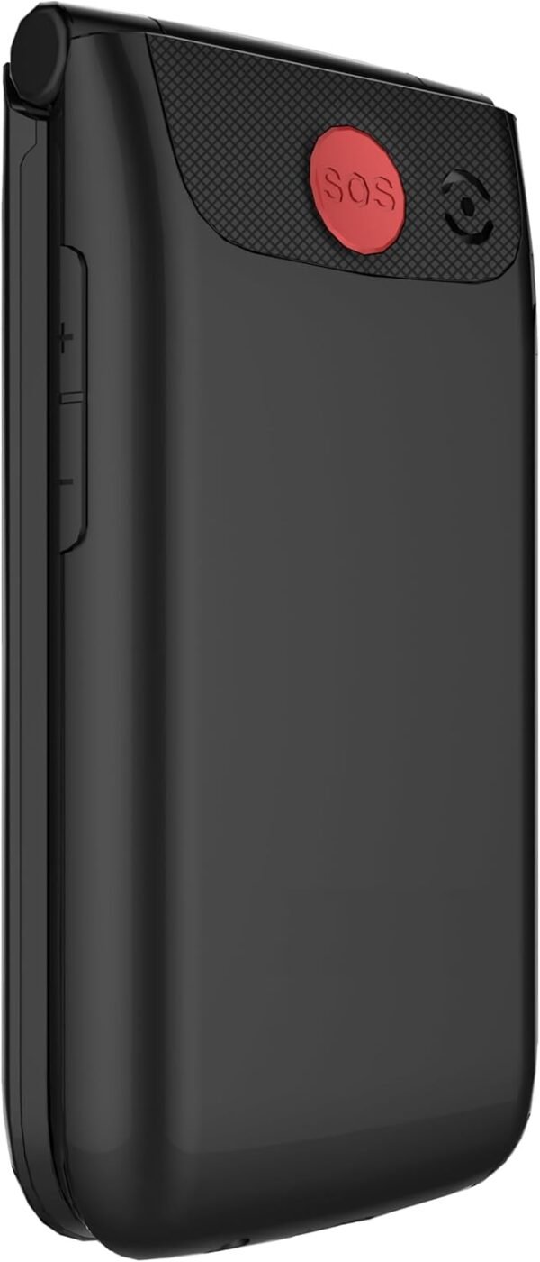 Mobilný telefón Funker C150 Comfort 4G s podporou 4G a VoLTE, s odklápacím krytom, určený pre seniorov, veľké tlačidlá, jednoduché ovládanie, tlačidlo SOS, USB-C, 3 priame pamäťové miesta, 2000 kontaktov, nabíjací stojan, čierna farba