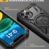 71-UbgJcj8L._AC_SL1500_.jpg Puzdro Lanhiem pre iPhone 11 Pro Max s 2 ks ochranných fólií, ochranné puzdro s 360° otočným stojanom, vojenské nárazuvzdorné puzdro na mobil pre iPhone 11 Pro Max, čierne