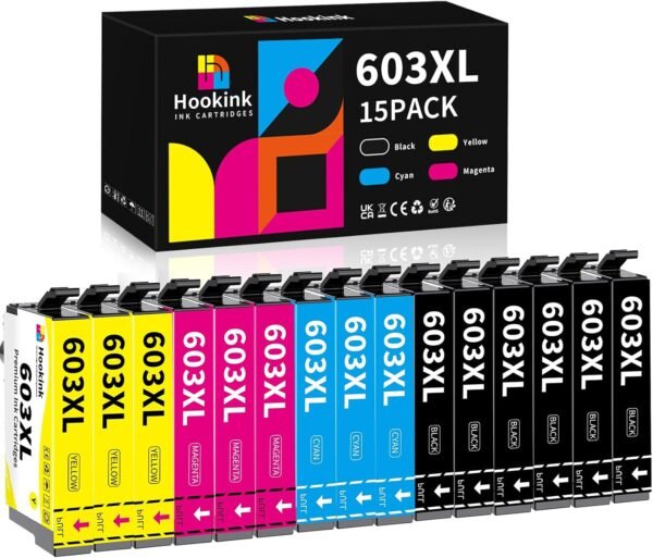 7105vREl8jL._AC_SL1500_.jpg 603XL kompatibilné s Epson 603XL 603XL náplne do tlačiarne multipack pre Expression Home XP-2100 XP-2105 XP-3100 XP-3105 XP-4100 XP-4105 Workforce WF-2810 WF-2830 WF-2835 WF-2850 (15 balení)