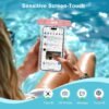 711M2EFxTEL._AC_SL1500_.jpg JOTO 2 ks vodotesné puzdro na mobilný telefón s uhlopriečkou 7,5 palca, podvodné puzdro, vodotesné puzdro pre iPhone 13, 12, 11 Pro Max/Galaxy S22 Ultra, S21, S20, A12 a ďalšie smartfóny – čierno-ružové