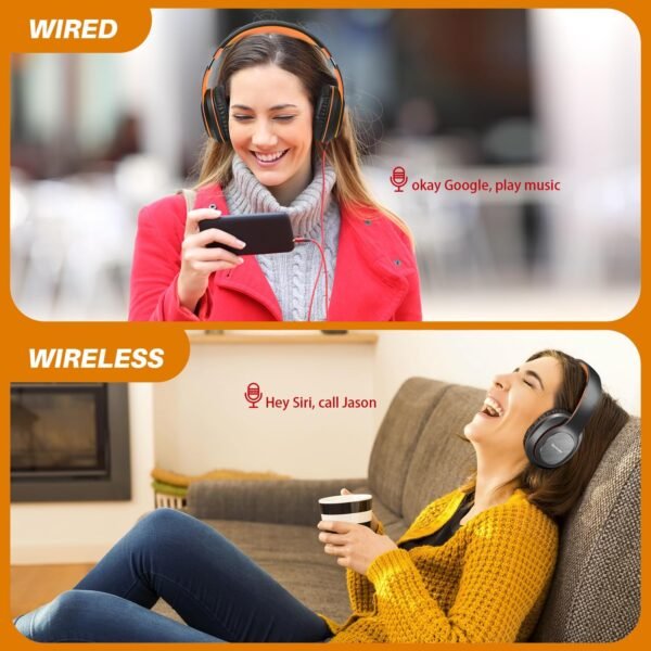 712AMTcoWrL._AC_SL1500_.jpg Slúchadlá WorWoder Bluetooth typu Over-Ear, s výdržou 80 hodín, Hi-Fi stereo slúchadlá s hlbokými basmi, bezdrôtové slúchadlá s mikrofónom pre iPhone/Android/PC/mobilné telefóny/TV