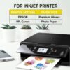 713jPWqproL._AC_SL1500_.jpg A-SUB Biely matný vysoko kvalitný vodovzdorný potlačený vinylový samolepiaci papier, samolepiace vinylové etikety pre atramentové tlačiarne, formát A4, 20 listov
