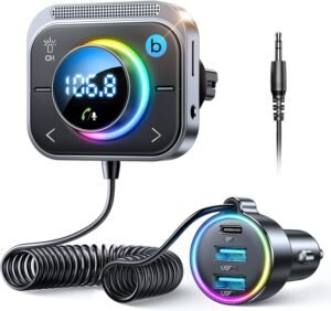 713lHbYaHxL._AC_SL1500_.jpg JOYROOM 66 W Bluetooth 5.4 adaptér do auta 【Bass Boosted & Hi-Fi】 Hudobný FM vysielač do auta s Bluetooth 【30 W PD & 2×18 W QC 3.0】 Handsfree zariadenie, nabíjačka do zapaľovača, podpora Aux a TF karty