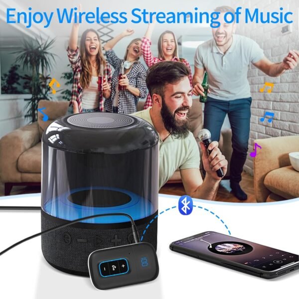 Bluetooth adaptér do auta, adaptér s konektorom Bluetooth 5.3, handsfree volanie, duálne pripojenie, audio prijímač pre auto/domáce stereo/slúchadlá s káblom/reproduktory, výdrž batérie 16 hodín