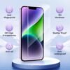 3 ks pancierového ochranného skla pre iPhone 14, ochranná fólia, iPhone 14 (6,1 palca), pancierová fólia, tvrdosť 9H, HD ochrana displeja, odolná proti poškriabaniu, bez bubliniek, ultra číra.