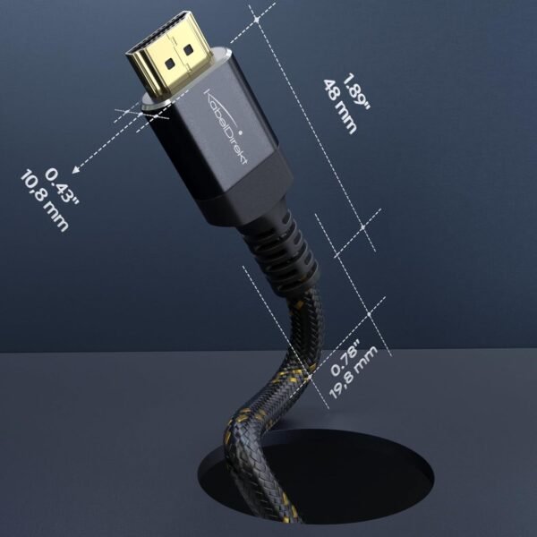 715VcoewgSL._SL1500_.jpg KabelDirekt – Kábel HDMI 2.1 8K/4K – 3 m – nerozbitný kovový konektor a opletenie (8K pri 60 Hz, Ultra High Speed/48 G, najnovší štandard, ideálny pre PS5/Xbox, monitor/TV/projektor, čierny)