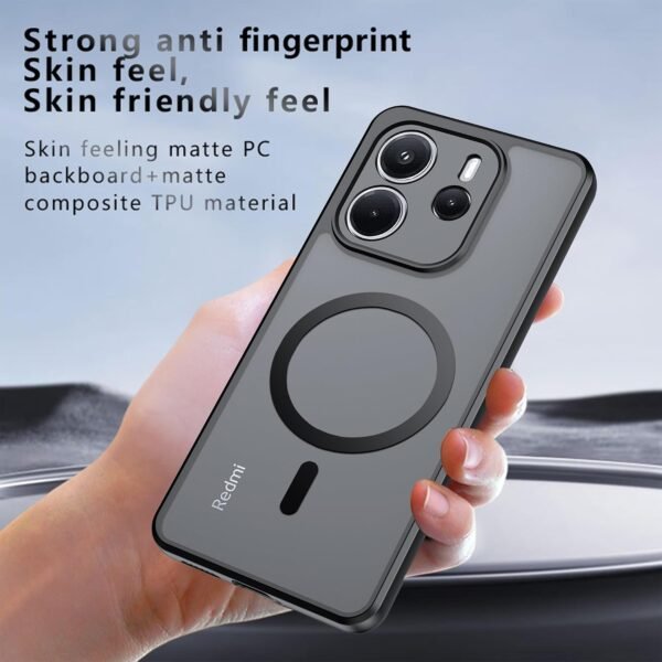 Magnetické puzdro Effcotuo pre Xiaomi Redmi Note 14 4G (nie pre 5G) [kompatibilné s MagSafe] – kompletná ochrana fotoaparátu, magnetické puzdro na mobil, odolné proti nárazom, tenké, priehľadné
