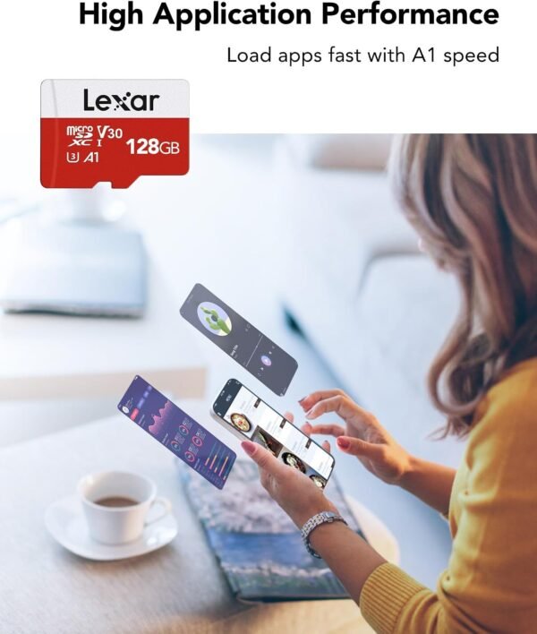 717Kl9ABufL._AC_SL1500_.jpg Pamäťová karta Lexar Micro SD 128 GB, pamäťová karta Micro SD s adaptérom SD, rýchlosť čítania až 100 MB/s, UHS-I, U3, A1, V30, C10, 4K UHD microSDXC