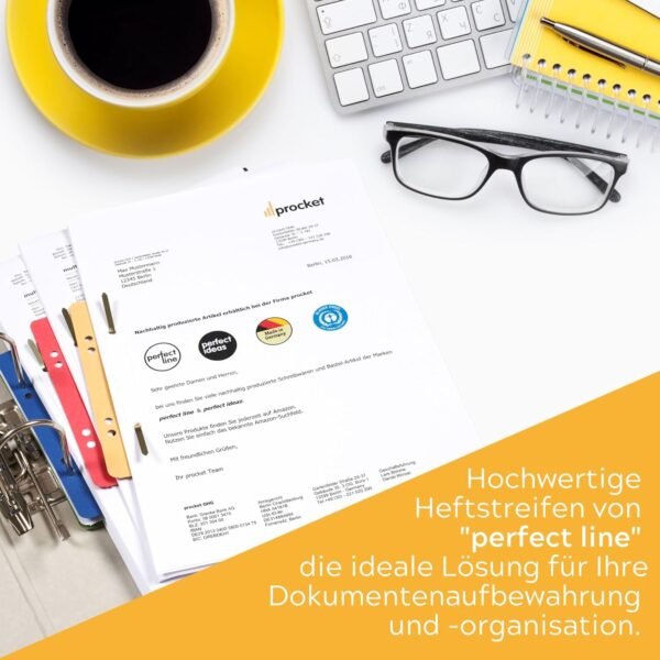 718a5Je91NL._AC_SL1500_.jpg perfect line – 250 rýchlo viazacích pásikov z lepenky, vyrobených z recyklovaného kartónu, 5 farieb, pásiky do zošitov – vyrobené v Nemecku, zošity s certifikátom Modrý anjel