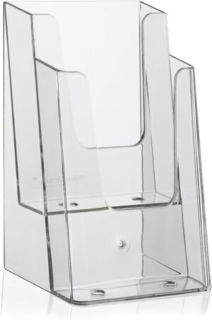 71A8sLxd5YL._AC_SL1500_.jpg VITAdisplays® Stojan na letáky DINlang/DIN A6 (pohľadnice) / 2 poschodia, priehľadný (NE-120)