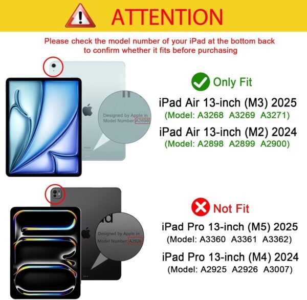 71AFEjHWhPL._AC_SL1500_.jpg ProCase Puzdro pre iPad Air 13 palcov (M3/M2 2025/2024), trojité ochranné puzdro pre 13" iPad Air M3 2025/ M2 2024, tenké a ľahké Smart Cover s priehľadným matným zadným krytom – svetlo modré