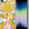MOSNOVO Puzdro pre iPhone SE/iPhone 8/iPhone 7 – priehľadné, tenké, odolné proti nárazom, puzdro na mobil z TPU + PC, [ochrana proti pádu/poškriabaniu z 6,6 stôp] – psychedelické umenie 70. rokov Groove