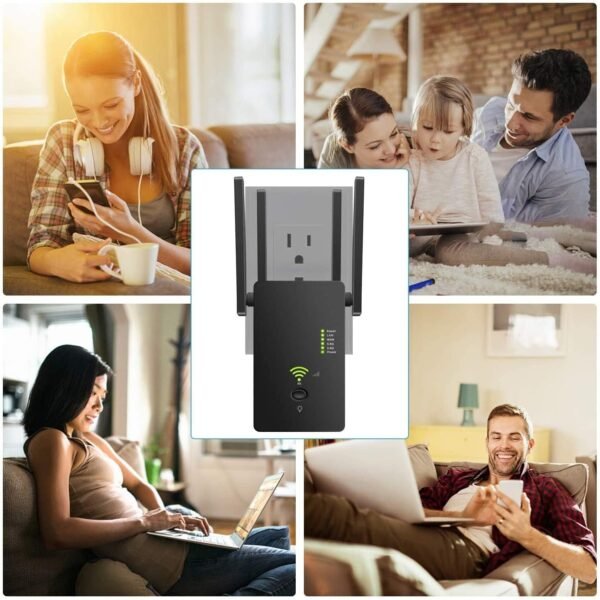 71BKiQBHc0L._AC_SL1476_.jpg WLAN repeater AC1200, zosilňovač Wi-Fi, 5 GHz / 867 Mbit/s, 2,4 GHz / 300 Mbit/s, WiFi repeater s režimom AP/repeater/router, 4 antény, WiFi extender kompatibilný so všetkými zariadeniami WLAN