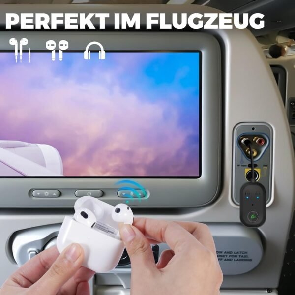 71Div1jCbWL._AC_SL1500_.jpg Bluetooth 5.3 adaptér a vysielač pre TV zvuk do 2 slúchadiel, Bluetooth vysielač 2 v 1 podporuje 2 AirPods alebo slúchadlá s technológiou aptX Low Latency, pre slúchadlá, AirPods, audio systém
