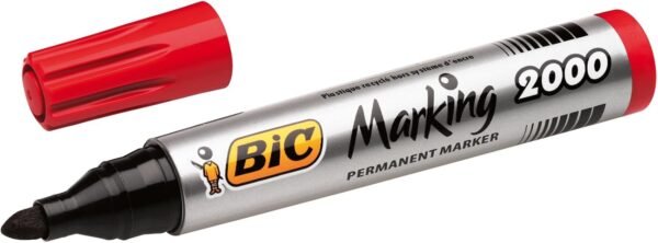 71GD9pUSbfL._AC_SL1500_.jpg Permanentný fix BIC Marking 2000, červený, balenie po 12 ks, vodovzdorné pero vhodné aj na kartón, plast a drevo, s okrúhlou špičkou, šírka čiary: 1,7 mm