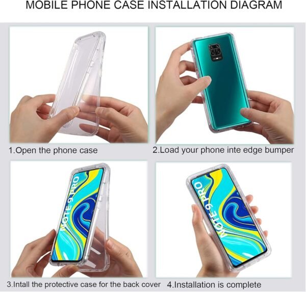 Puzdro pre Xiaomi Redmi 10 5G, 360° celoplošné [transparentné] Odolné proti nárazom puzdro na mobil [predná strana z mäkkého TPU silikónu a zadná strana z tvrdeného PC] 2 v 1 puzdro odolné proti poškriabaniu pre Xiaomi Redmi 10 5G