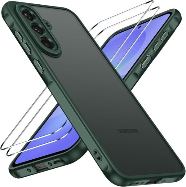 ivoler Púzdro pre Samsung Galaxy A36 5G s 2 kusmi tvrdeného skla, [vojenský štandard] odolné proti nárazom [ochrana fotoaparátu], púzdro na mobil, matná priehľadná zadná strana odolná proti odtlačkom prstov