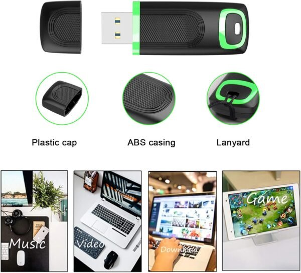 71HPKp1mToL._AC_SL1500_.jpg KEXIN USB kľúč 256 GB 3.0, USB kľúč 3.0 256 GB, USB flash disk s LED kontrolkou (256 GB, zelený)