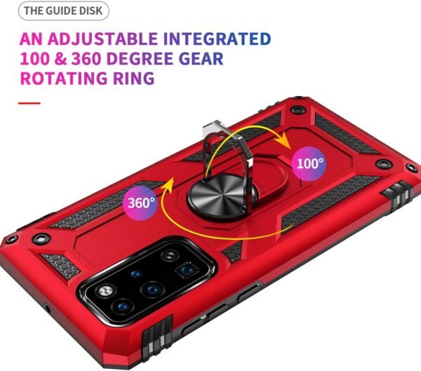 71HTWjpgpWL._AC_SL1500_.jpg Fetrim Puzdro pre Huawei P40, dvojvrstvové nárazuvzdorné ochranné puzdro s otočným krúžkom pre Huawei P40, červené