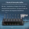 Nabíjacia stanica USB-C Multi Dock s 6 portmi PD 96 W, inteligentná rýchlonabíjacia stanica s 3x PD 20 W, USB-C nabíjací konektor, kompatibilná s telefónmi, iPadmi, hodinkami, stojanmi, tabletmi a ďalšími zariadeniami (6 káblov)