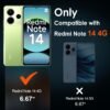 71Ko9ICSWXL._AC_SL1500_.jpg ivoler Priehľadné puzdro pre Xiaomi Redmi Note 14 4G (nie pre Redmi Note 14 5G), ktoré sa nikdy nezžltne, 1 puzdro na mobil s 2 kusmi pancierového ochranného skla, nárazuvzdorné priehľadné ochranné puzdro, tenké