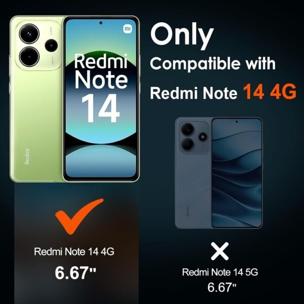 71Ko9ICSWXL._AC_SL1500_.jpg ivoler Priehľadné puzdro pre Xiaomi Redmi Note 14 4G (nie pre Redmi Note 14 5G), ktoré sa nikdy nezžltne, 1 puzdro na mobil s 2 kusmi pancierového ochranného skla, nárazuvzdorné priehľadné ochranné puzdro, tenké
