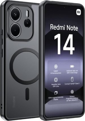 Magnetické puzdro Effcotuo pre Xiaomi Redmi Note 14 4G (nie pre 5G) [kompatibilné s MagSafe] – kompletná ochrana fotoaparátu, magnetické puzdro na mobil, odolné proti nárazom, tenké, priehľadné