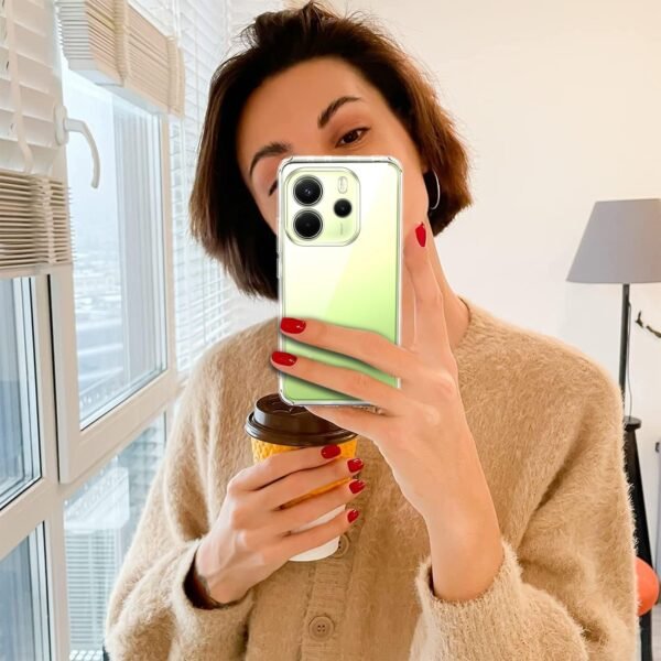71LSFpwOVJL._AC_SL1500_.jpg ivoler Priehľadné puzdro pre Xiaomi Redmi Note 14 4G (nie pre Redmi Note 14 5G), ktoré sa nikdy nezžltne, 1 puzdro na mobil s 2 kusmi pancierového ochranného skla, nárazuvzdorné priehľadné ochranné puzdro, tenké