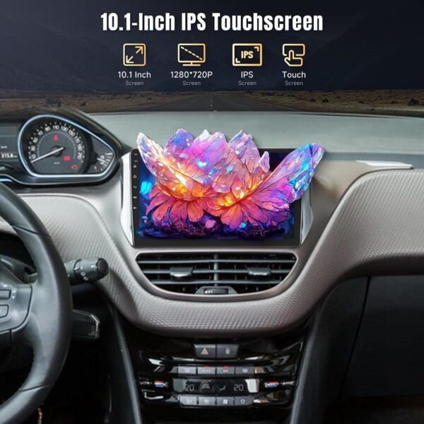 Autorádio [4G+64G] pre Peugeot 208/2008 (2012–2018), 10,1-palcový dotykový displej, autorádio s Androidom 13, CarPlay, Android Auto, BT 5.0, WiFi, GPS, RDS, FM, EQ
