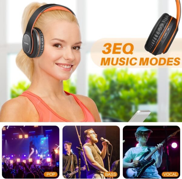 71PLvGgfVwL._AC_SL1500_.jpg Slúchadlá WorWoder Bluetooth typu Over-Ear, s výdržou 80 hodín, Hi-Fi stereo slúchadlá s hlbokými basmi, bezdrôtové slúchadlá s mikrofónom pre iPhone/Android/PC/mobilné telefóny/TV