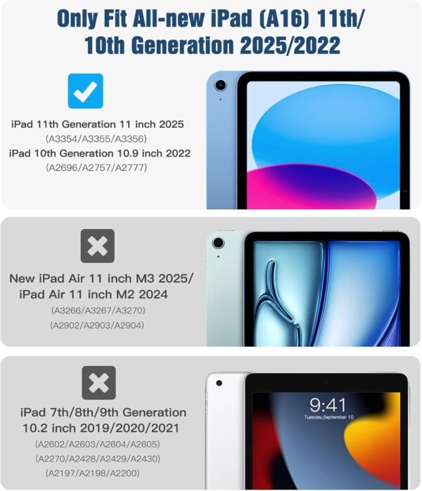 71POa6t4JbL._AC_SL1500_.jpg Puzdro TiMOVO pre iPad (A16) 11. generácie 11 palcov 2025/iPad 10. generácie 10,9 palcov 2022, s funkciou automatického uspania/prebudenia, priehľadné tvrdé PC puzdro na zadnú stranu, šedo-modré