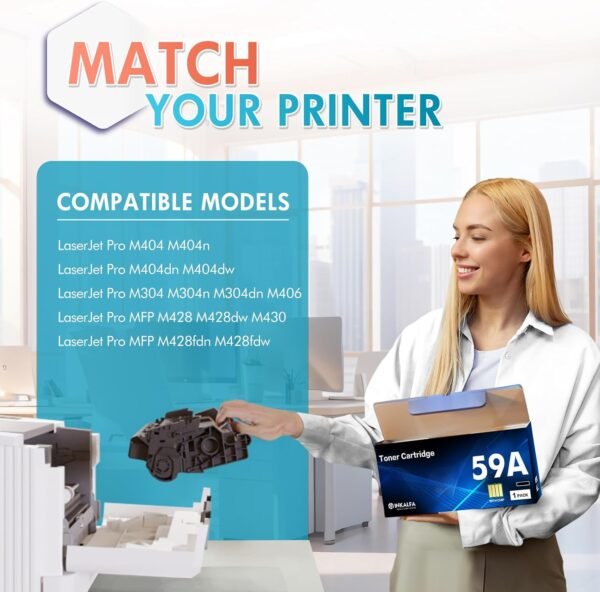 71PaKxmj7nL._AC_SL1500_.jpg inkalfa 59A CF259A s čipom kompatibilným s HP 59A 59X CF259A CF259X Toner Laserjet Pro MFP M428dw M428fdn M428fdw M404dn M404 M428 M404n M304n M304n M304dn M304 M406. M430 (čierna, balenie 1 ks)
