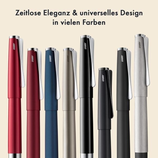 71PgNPfr-vL._AC_SL1500_.jpg Plniace pero Lamy Studio Royalred – univerzálne plniace pero v elegantnom celokovovom tele – s klipom v tvare vrtule a oceľovým hrotom so šírkou čiaru M – vrátane atramentovej náplne T 10 modrej farby