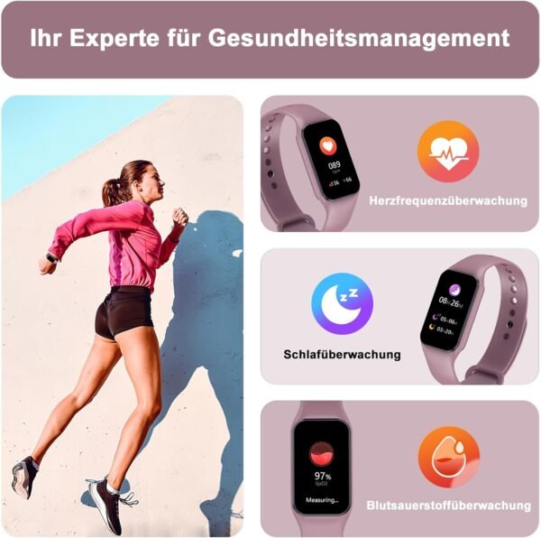 Inteligentné hodinky Blackview, dámske, pánske, vodotesné fitness hodinky, 1,47", farebný displej, fitness tracker s krokomerom, monitorom spánku, meraním srdcovej frekvencie, športové hodinky s 24 športovými režimami