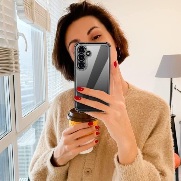 ivoler Priehľadné puzdro pre Samsung Galaxy S24 5G, ktoré nikdy nežltne, 1 puzdro na mobil s 2 kusmi pancierového ochranného skla, [vojenská ochrana] nárazuvzdorné priehľadné ochranné puzdro, tenké a priehľadné