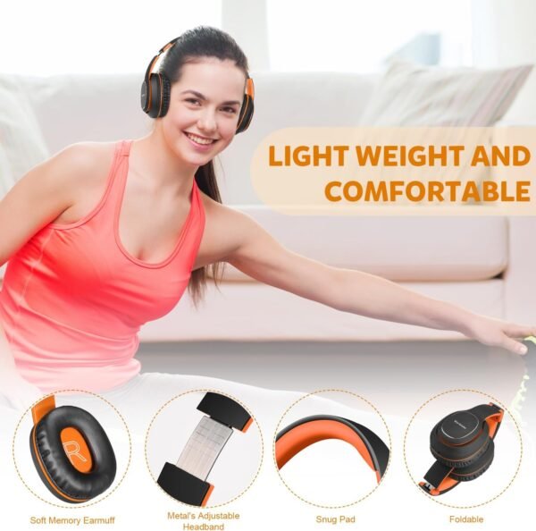 71TJ54SUODL._AC_SL1500_.jpg Slúchadlá WorWoder Bluetooth typu Over-Ear, s výdržou 80 hodín, Hi-Fi stereo slúchadlá s hlbokými basmi, bezdrôtové slúchadlá s mikrofónom pre iPhone/Android/PC/mobilné telefóny/TV
