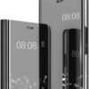 71TwyAvjdKL._AC_SL1500_.jpg Puzdro NEINEI pre Samsung Galaxy A54 5G, luxusné puzdro s zrkadlom a funkciou stojana, priehľadné puzdro z PC/PU odolné proti nárazom, ochranné puzdro, Smart Clear View Case Cover, čierne