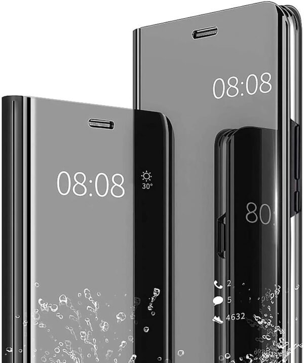 71TwyAvjdKL._AC_SL1500_.jpg Puzdro NEINEI pre Samsung Galaxy A54 5G, luxusné puzdro s zrkadlom a funkciou stojana, priehľadné puzdro z PC/PU odolné proti nárazom, ochranné puzdro, Smart Clear View Case Cover, čierne
