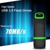 71VG0pqSLIL._AC_SL1500_.jpg KEXIN USB kľúč 256 GB 3.0, USB kľúč 3.0 256 GB, USB flash disk s LED kontrolkou (256 GB, zelený)